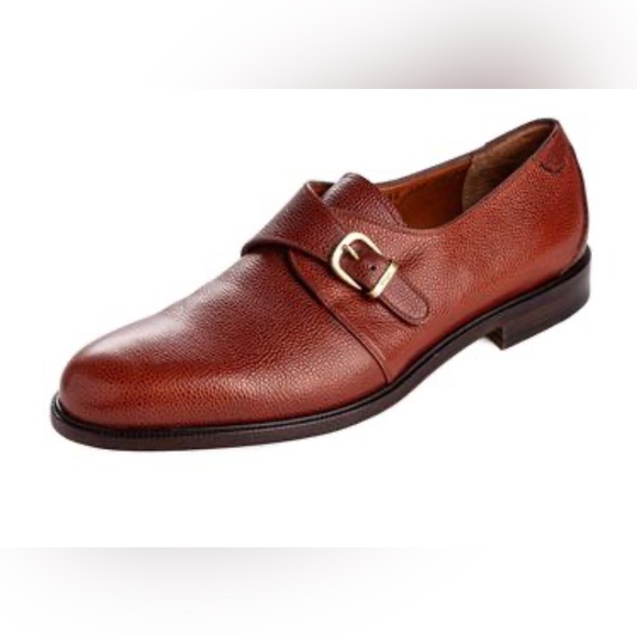 Salvatore Ferragamo Leather Single Buckle Monk Strap Dress Shoes. Size 7.5 - Picture 1 of 11